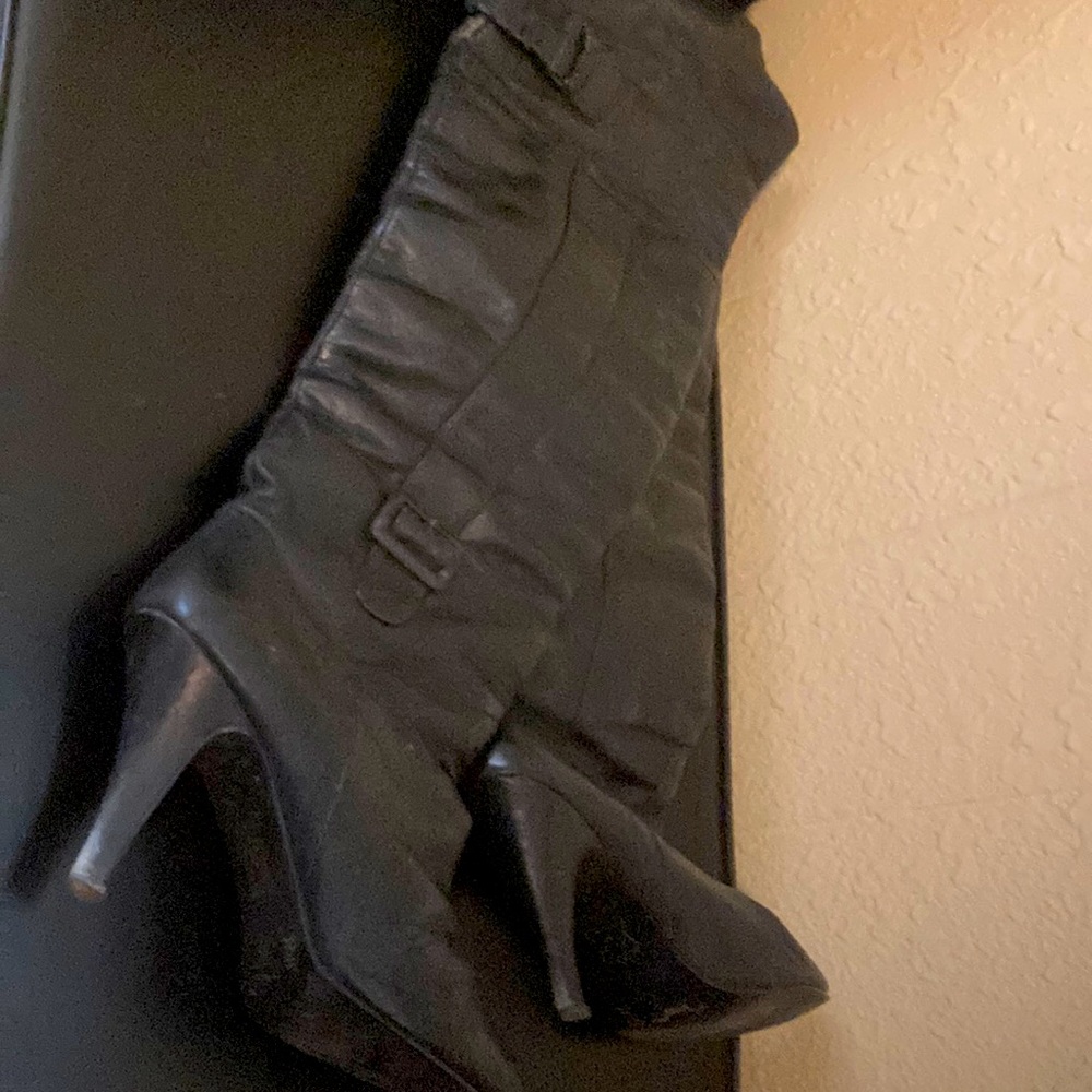 Black thigh high boots